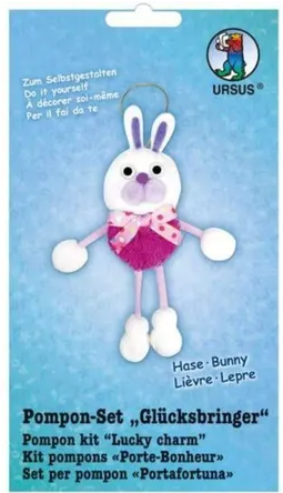 Pompon-Set Glücksbringer - Hase